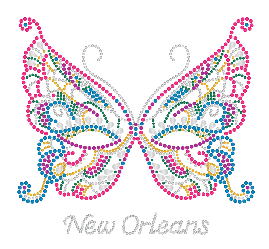 Mardi Gras Rhinestone Butterfly Mask