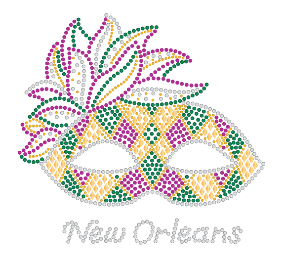 Mardi Gras Rhinestone Mask with Harlequin Diamonds