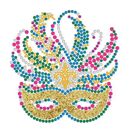 Mardi Gras Rhinestone Mask with Gold