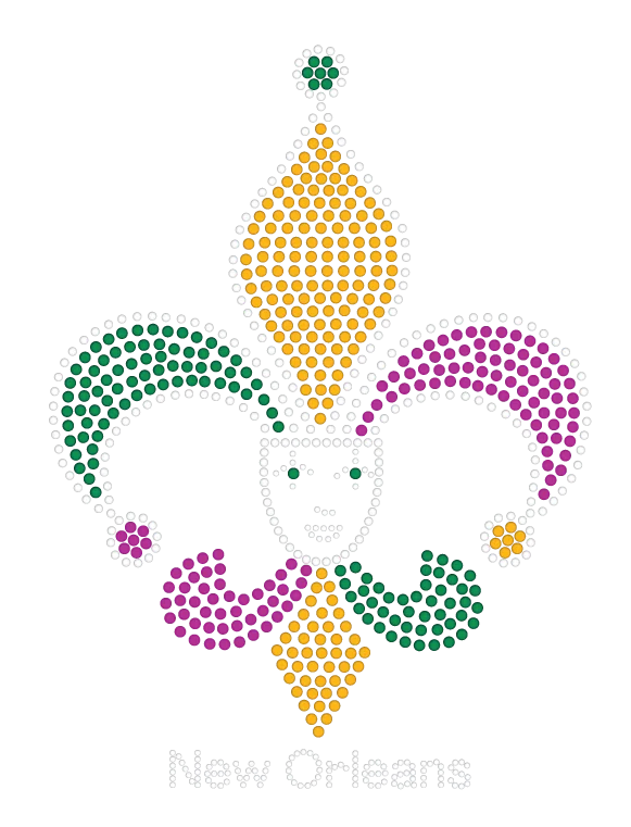 Fleur de Lis Design with Mask Center