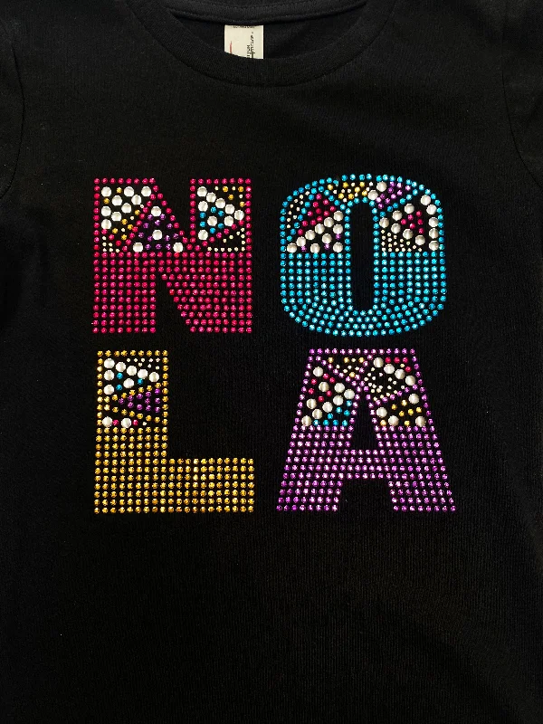 Rainbow Rhinestone NOLA Princess Cut Youth T-Shirt