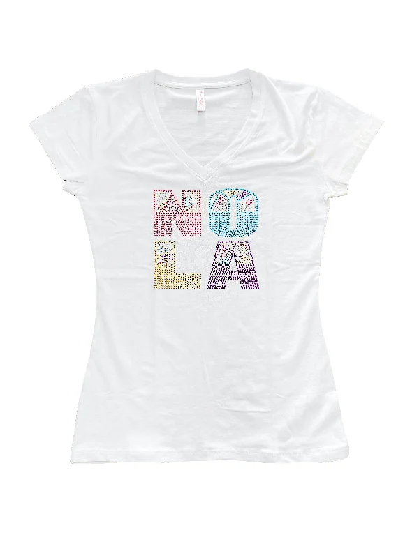 Rainbow Rhinestone NOLA Princess Cut Youth T-Shirt