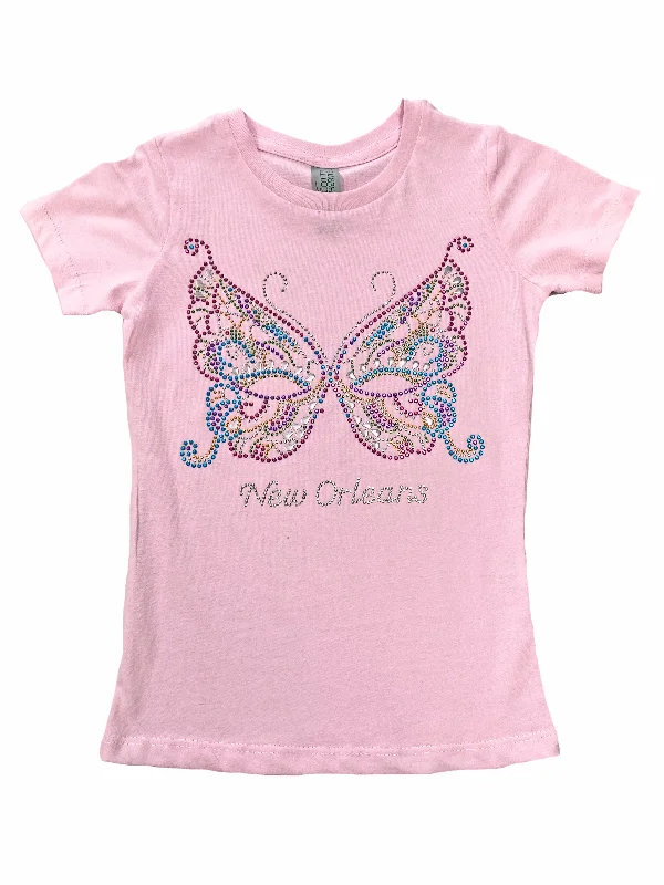 Rhinestone Butterfly Mask Princess Cut Youth T-Shirt