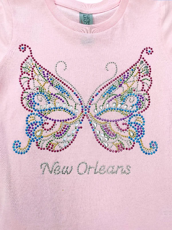 Rhinestone Butterfly Mask Princess Cut Youth T-Shirt