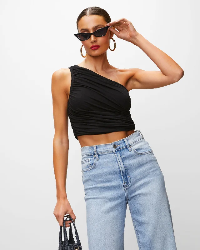 Alara Draped One Shoulder Crop Top