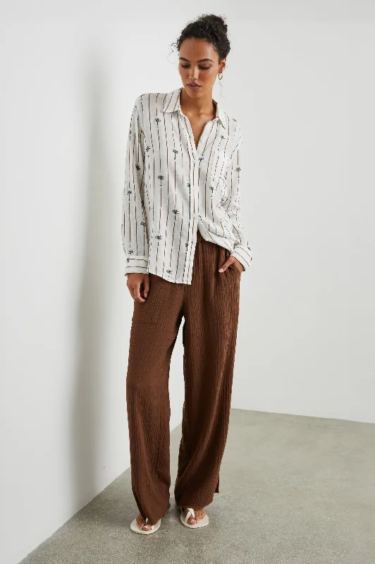 CHARLI SHIRT - STRIPE PALMS