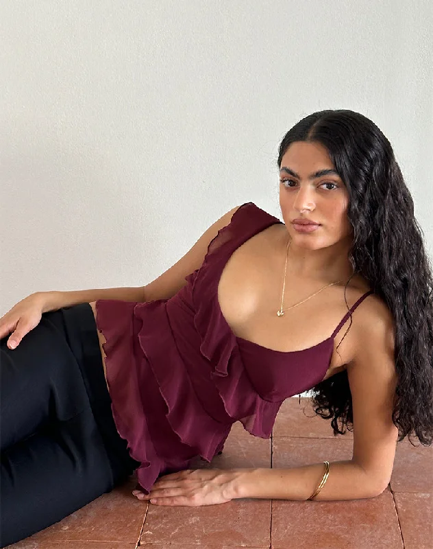 Irani Top in Ruby Wine