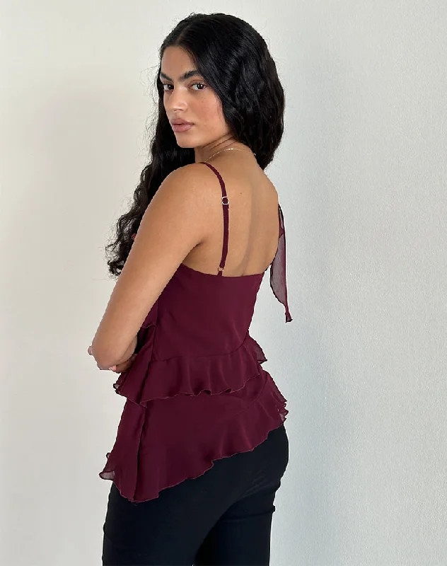 Irani Top in Ruby Wine