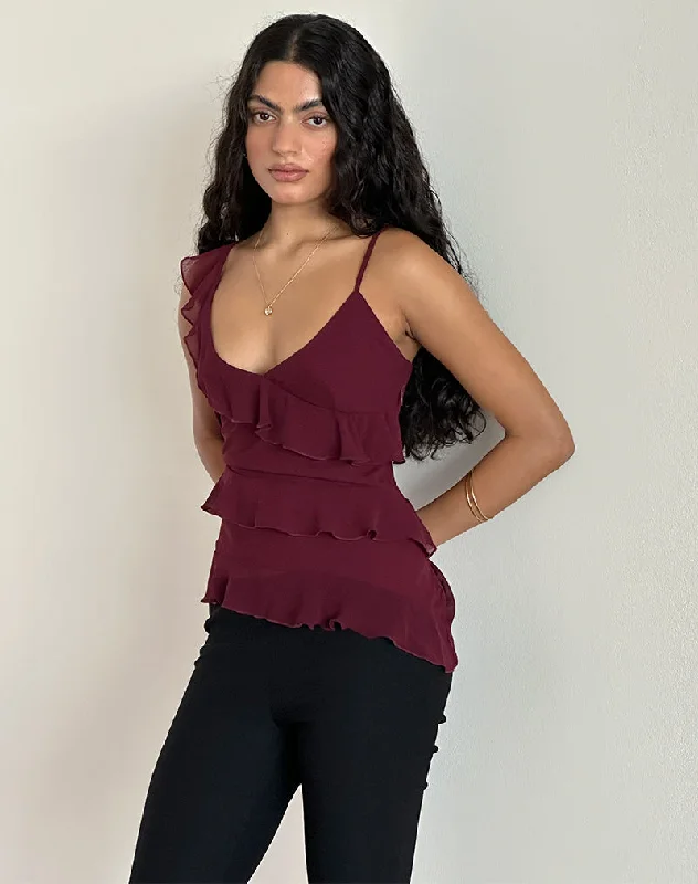 Irani Top in Ruby Wine