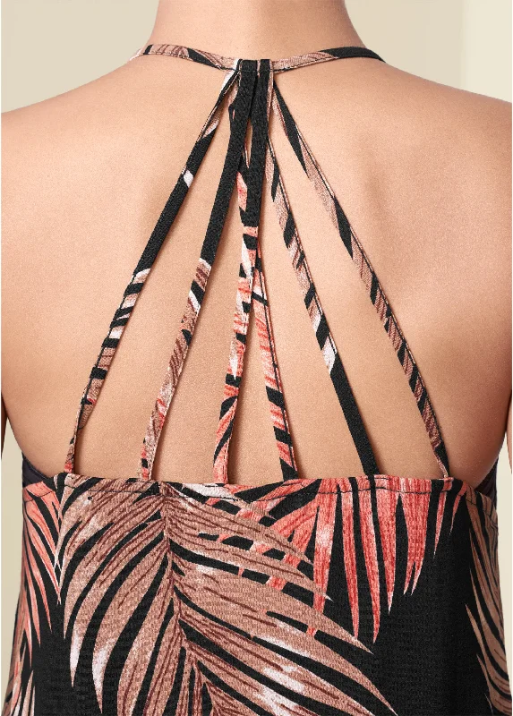 Back detail printed tank - Black Multi