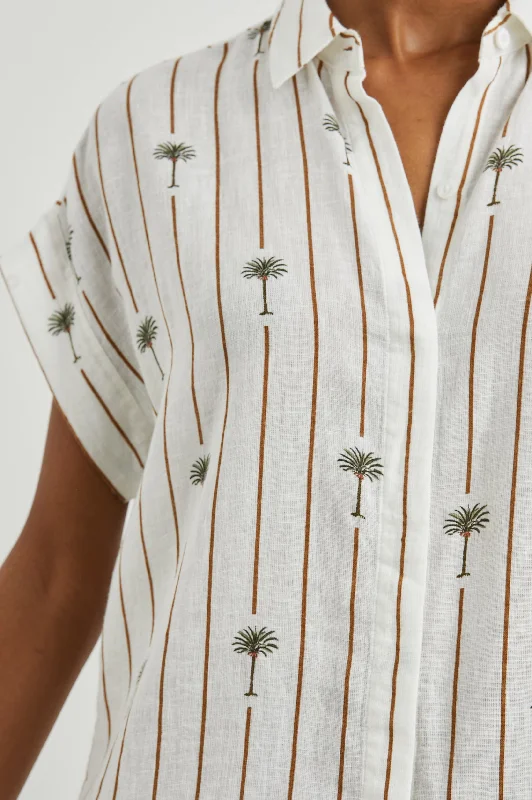 JAMIE SHIRT - STRIPE PALMS