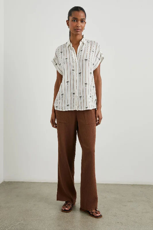 JAMIE SHIRT - STRIPE PALMS