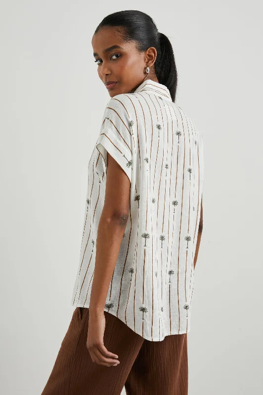 JAMIE SHIRT - STRIPE PALMS