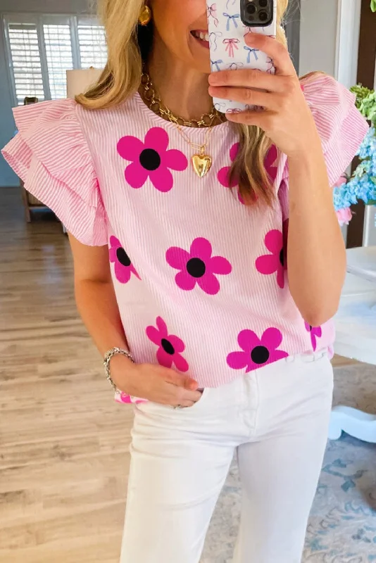 Jazzy Flower Print Blouse | S-XL