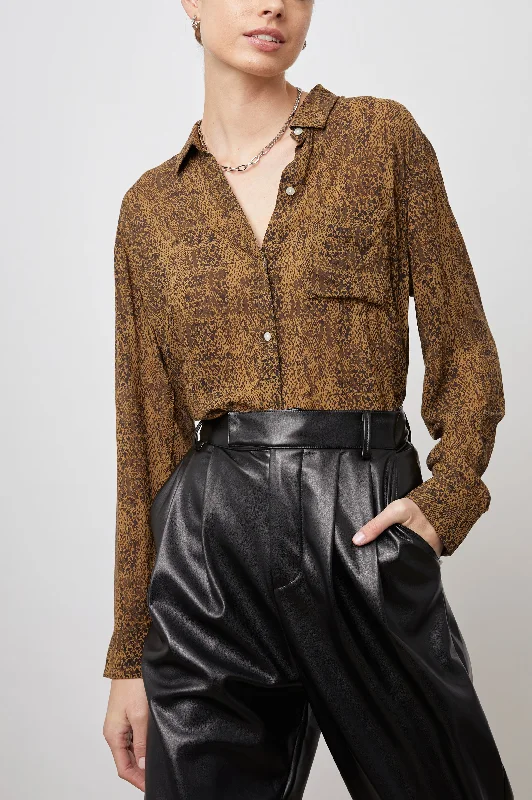 JOSEPHINE SHIRT - SEPIA PYTHON