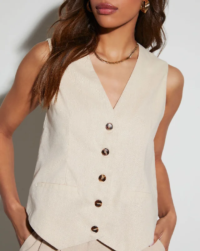 Joslyn Button Down Sleeveless Vest