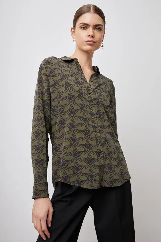 KATE SHIRT - OLIVE STARGAZE