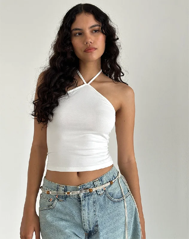 Layti Halterneck Top in Off White