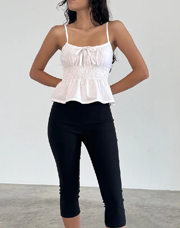 Lyncia Tie Front Cami Top in Off White