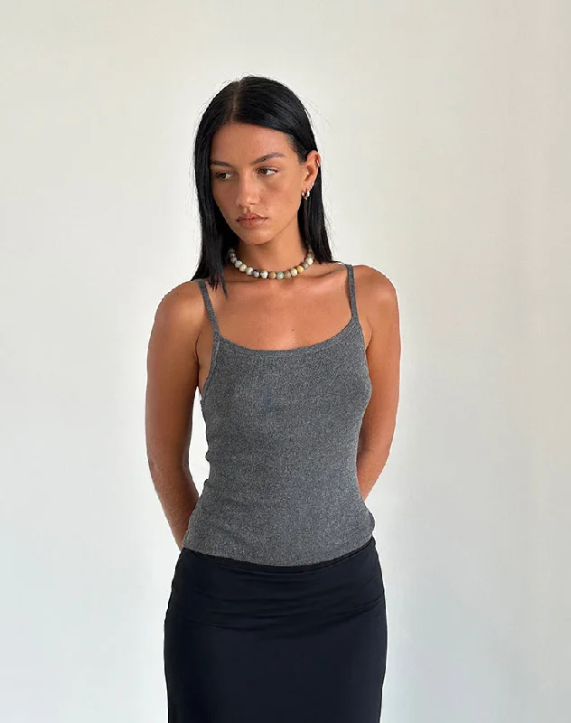 Riona Vest Top in Dark Grey