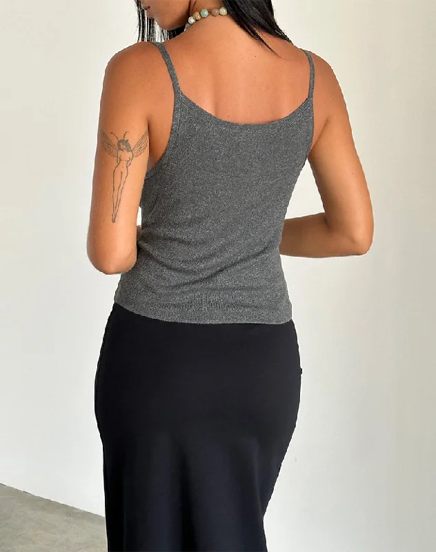 Riona Vest Top in Dark Grey