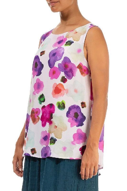 Sleeveless Blossom Silk Bamboo Top