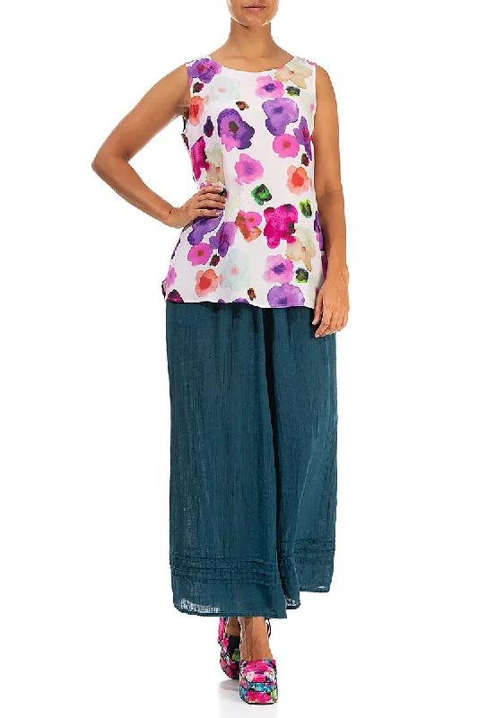 Sleeveless Blossom Silk Bamboo Top