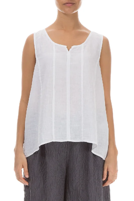 Sweetheart Neck White Linen Top