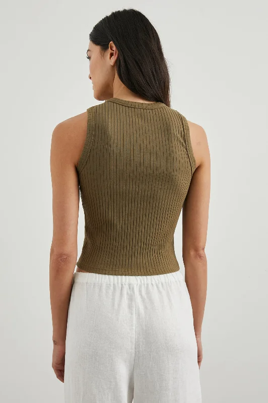 THE RACER TANK - OLIVE