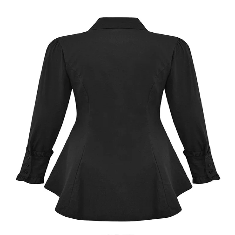 Women's Gothic Slim Fitted Ruffled Shirt