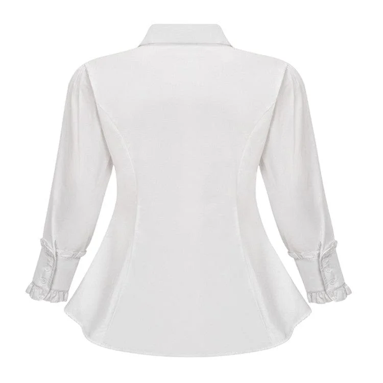 Women's Gothic Slim Fitted Ruffled Shirt