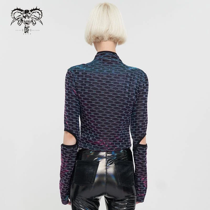 Women's Grunge Scaly Printed Shirt