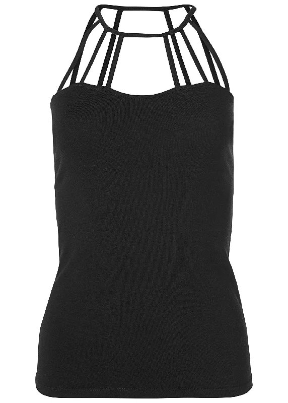 Strappy detail top - Black