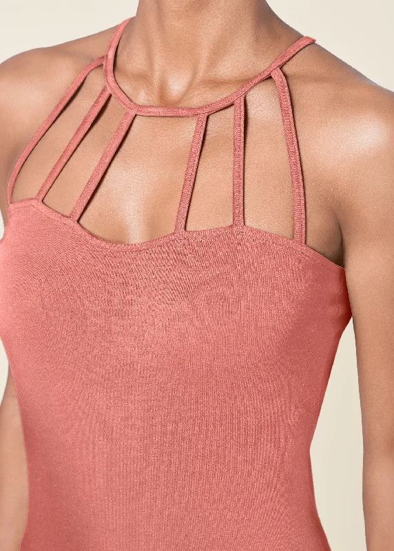 Strappy detail top - Burnt Coral