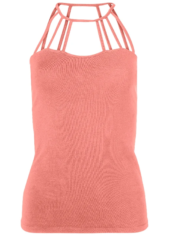 Strappy detail top - Burnt Coral