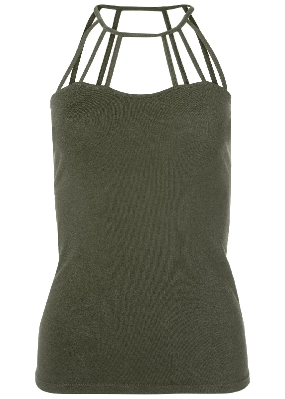 Strappy detail top - Olive