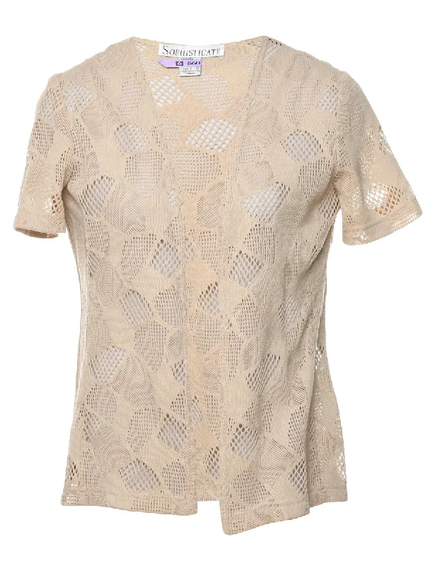 Beige Lace Design Jacket - S