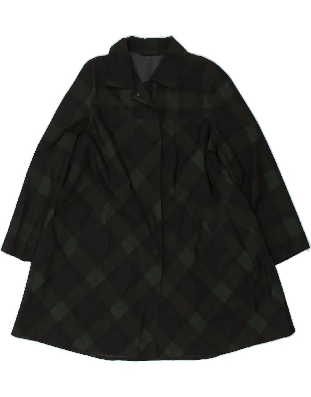 CLAUDE HAVREY Womens Expression Raincoat EU 40  Medium Green Check