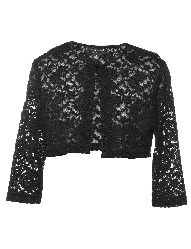 Floral Lace Cropped Jacket - M