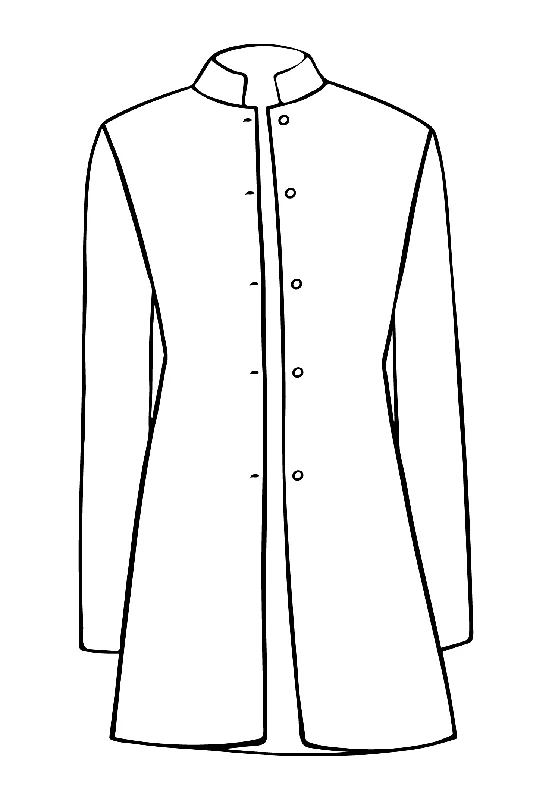 Long Nehru Jacket in Duck Egg