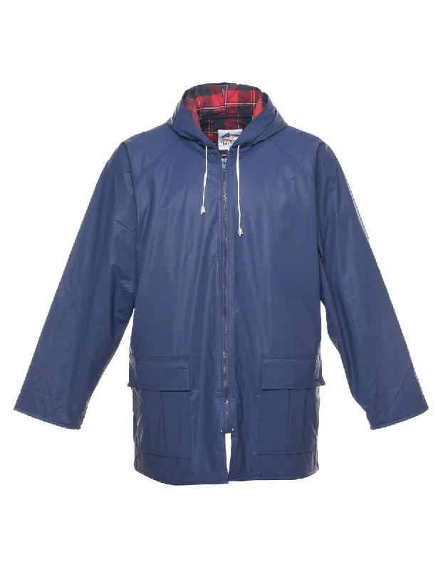 Misty Harbour Navy Hooded Raincoat - L