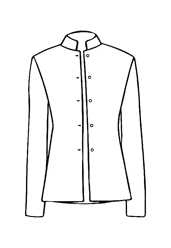 Short Nehru Jacket in Aqua Teal