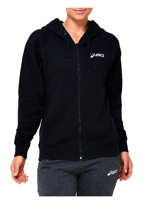 Asics Womens Zip Thru Hoodie Black <BR> 2032B592 001