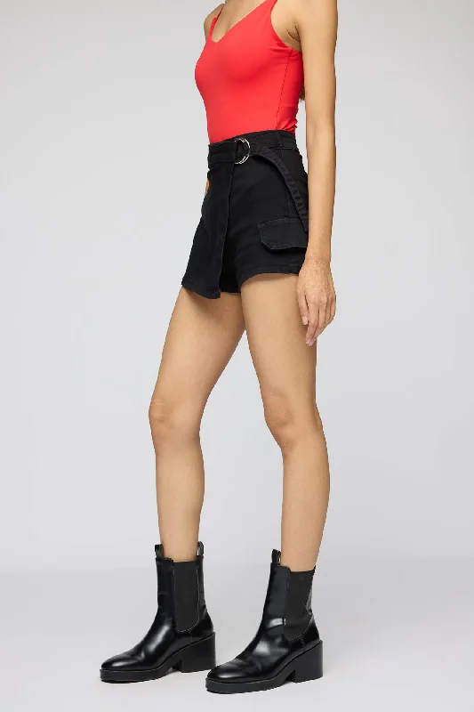 Pitch Black Denim Skort