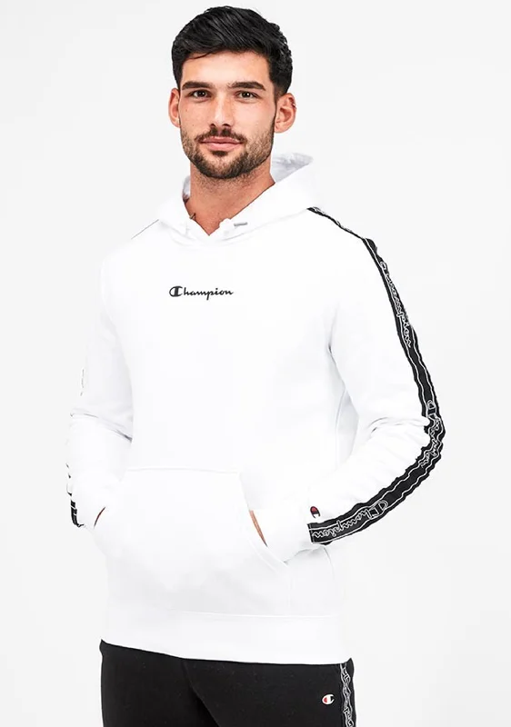 Champion Mens EU Taping Hoodie <BR> AW9XA1 WIT WHITE