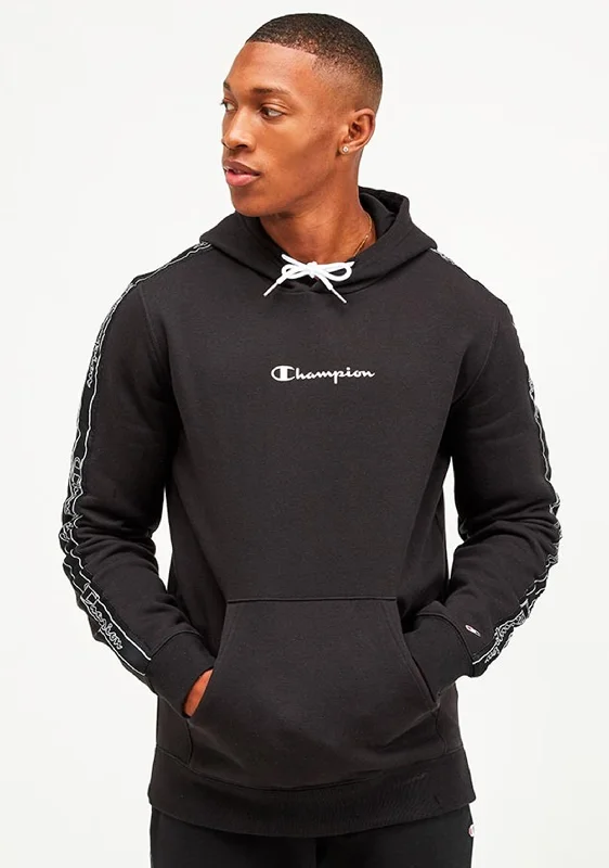 Champion Mens EU Taping Hoodie <BR> AW9XA1 BLK BLACK