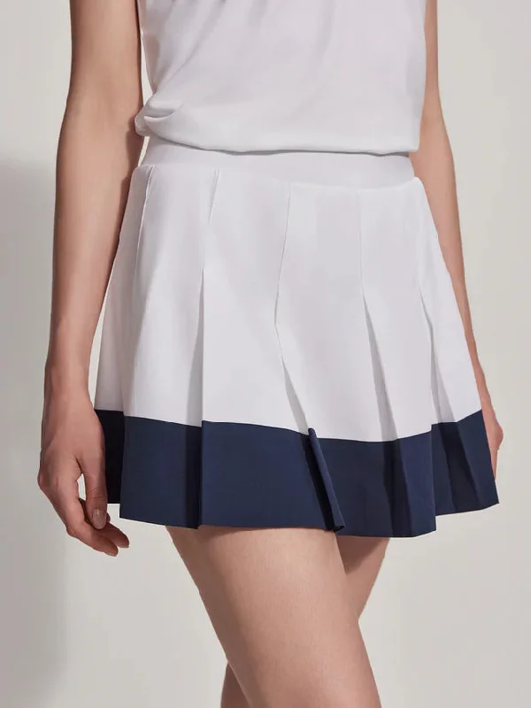 Chase Mid-Rise Skort White/ Blue