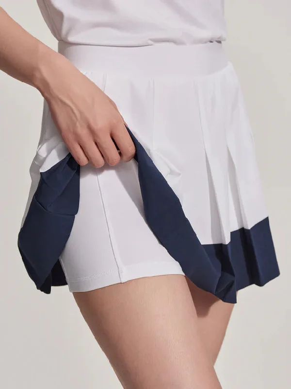 Chase Mid-Rise Skort White/ Blue