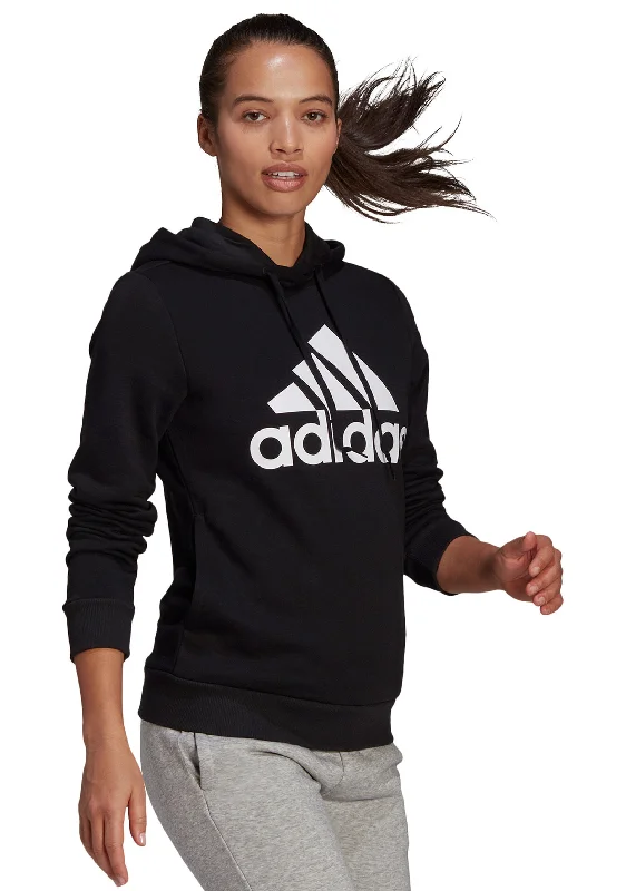 Adidas Womens Essentials Relaxed Logo Hoodie Black <br> GL0653