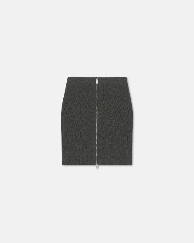 Isul - Zip-Up Terry-Knit Mini Skirt - Graphite